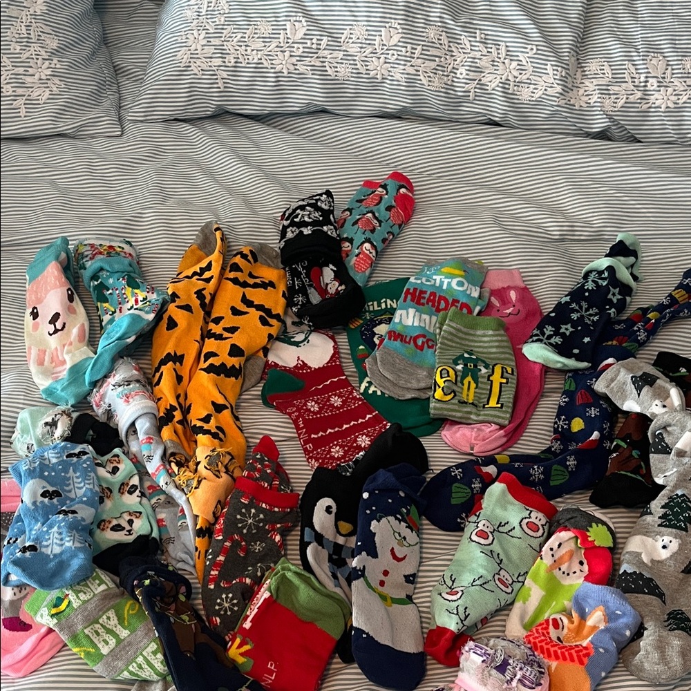 Colorful Assorted Socks Collection 28 pairs. Many have never been worn